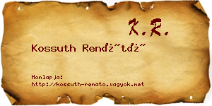 Kossuth Renátó névjegykártya
