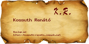 Kossuth Renátó névjegykártya