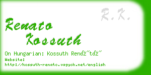 renato kossuth business card